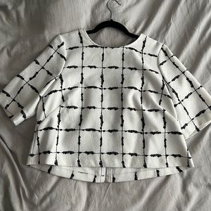 Black & White BCBGeneration Cropped Boxy Top Minimalistic Classic M